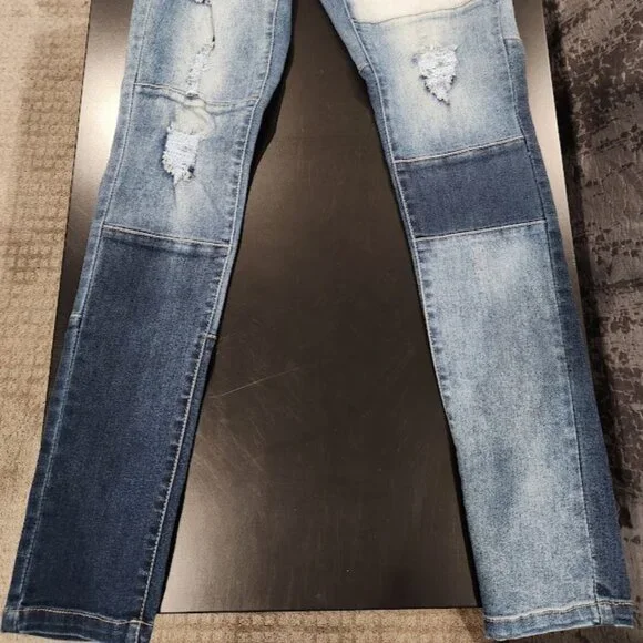 Venus Patchwork Distressed Skinny Jeans - Size 2 | Edgy & Trendy - Picture 3 of 7